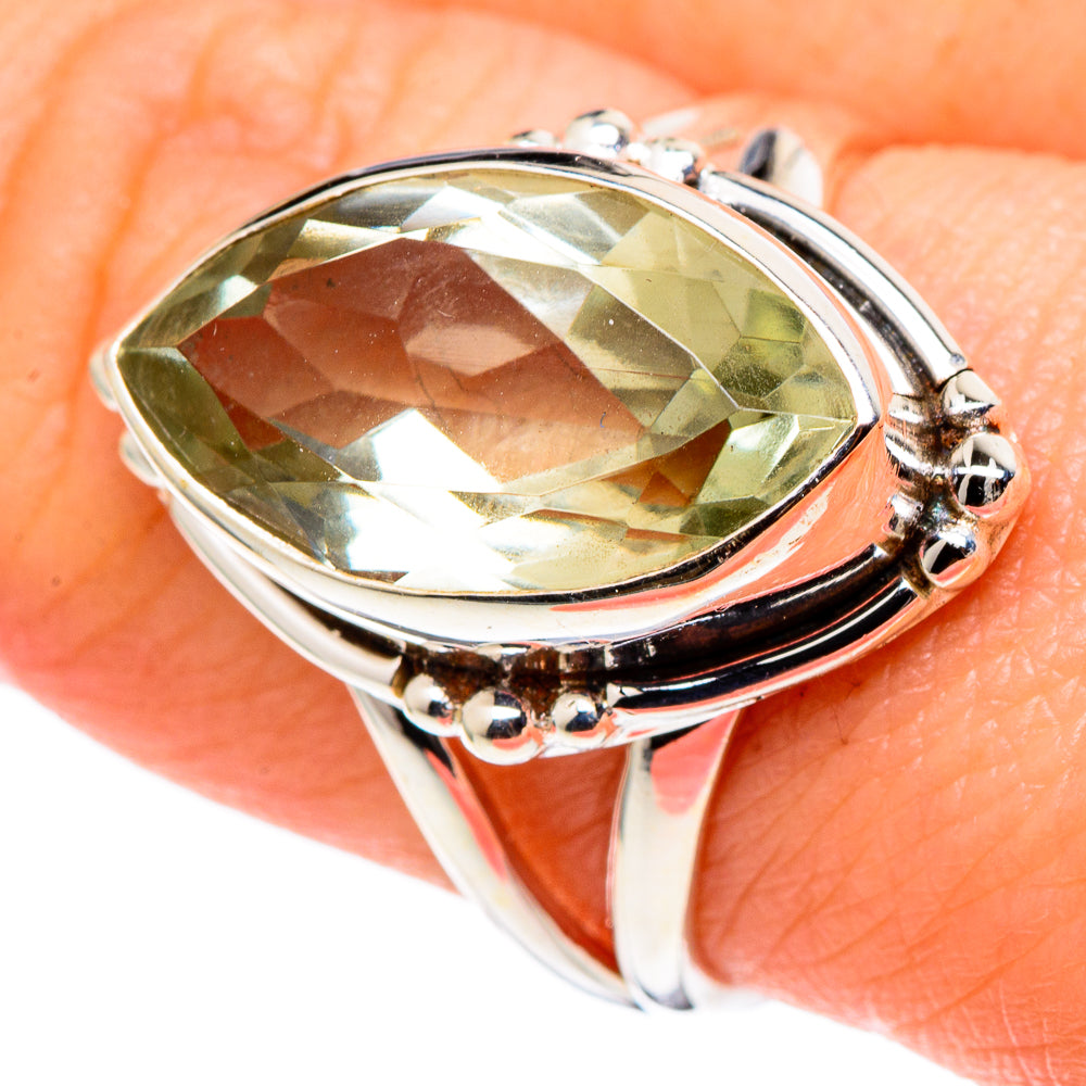 Green Amethyst Rings handcrafted by Ana Silver Co - RING97379