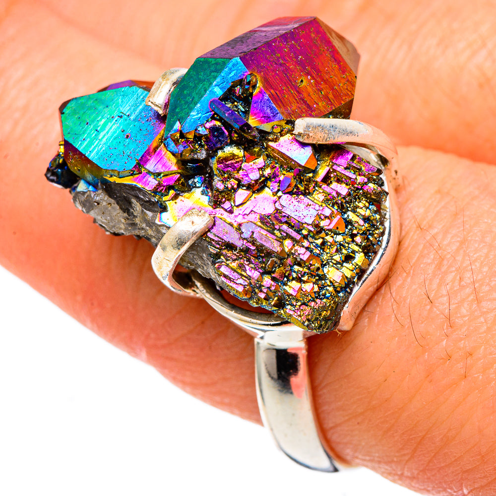 Titanium Sunshine Druzy Rings handcrafted by Ana Silver Co - RING97398