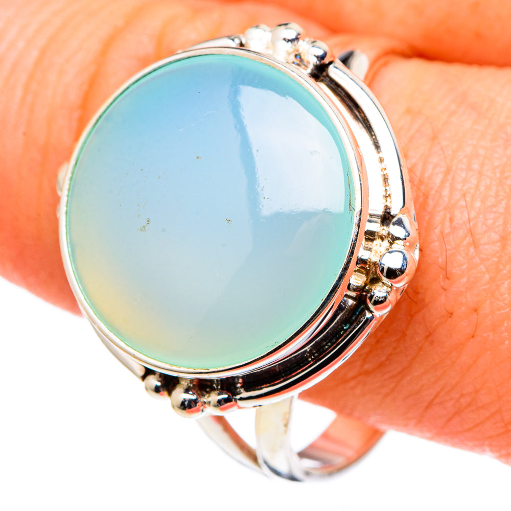 Aqua Chalcedony Rings handcrafted by Ana Silver Co - RING97402