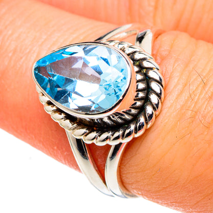 Blue Topaz Rings handcrafted by Ana Silver Co - RING97404