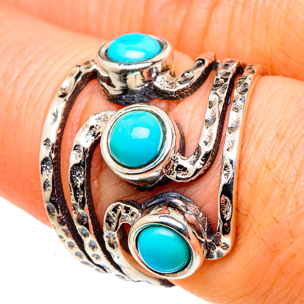 Sleeping Beauty Turquoise Rings handcrafted by Ana Silver Co - RING97439