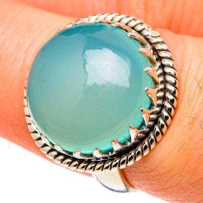 Aqua Chalcedony Rings handcrafted by Ana Silver Co - RING97445