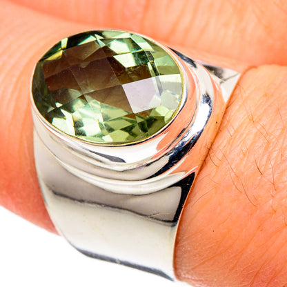 Green Amethyst Rings handcrafted by Ana Silver Co - RING97447