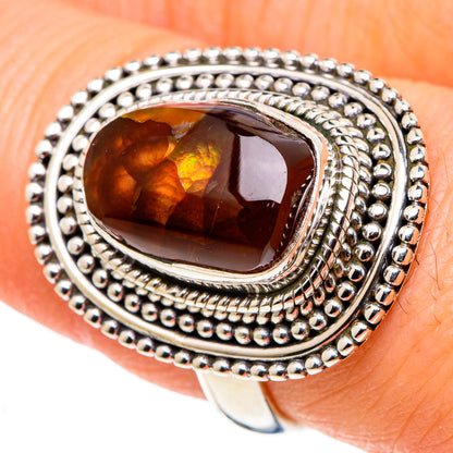 Mexican Fire Agate Rings handcrafted by Ana Silver Co - RING97451