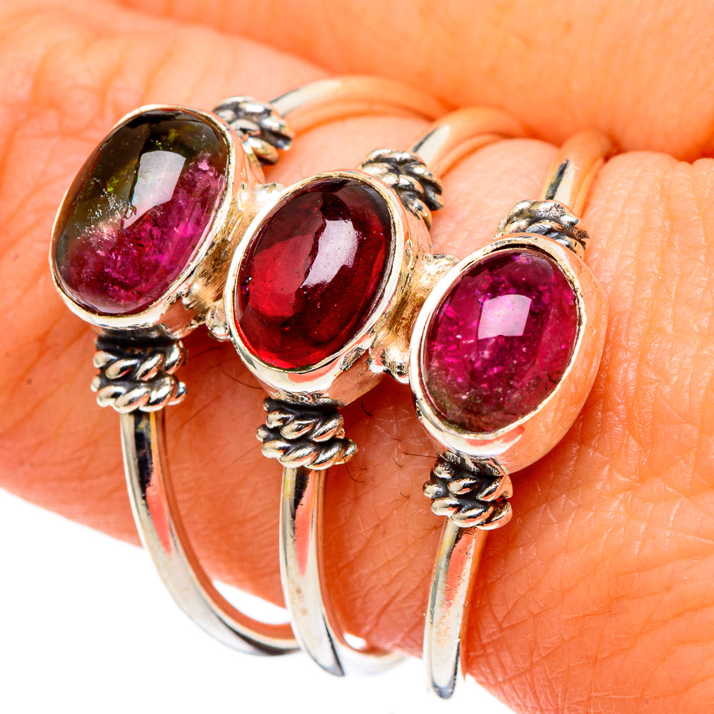 Watermelon Tourmaline Rings handcrafted by Ana Silver Co - RING97486