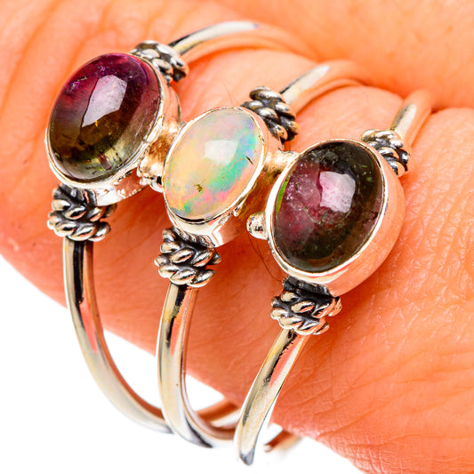 Watermelon Tourmaline Rings handcrafted by Ana Silver Co - RING97498