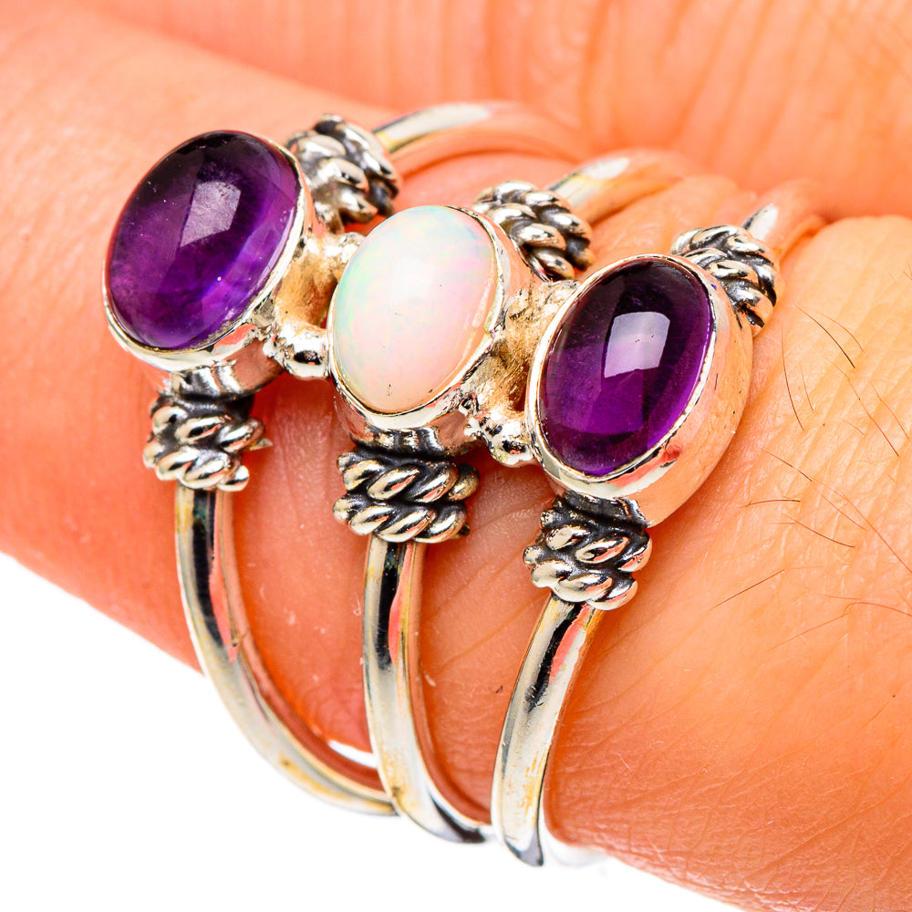 Ethiopian Opal Rings handcrafted by Ana Silver Co - RING97501