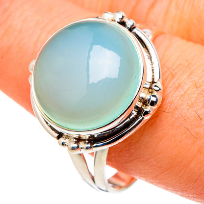Aqua Chalcedony Rings handcrafted by Ana Silver Co - RING97507