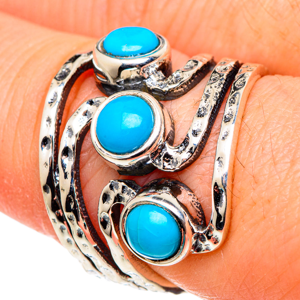 Sleeping Beauty Turquoise Rings handcrafted by Ana Silver Co - RING97509