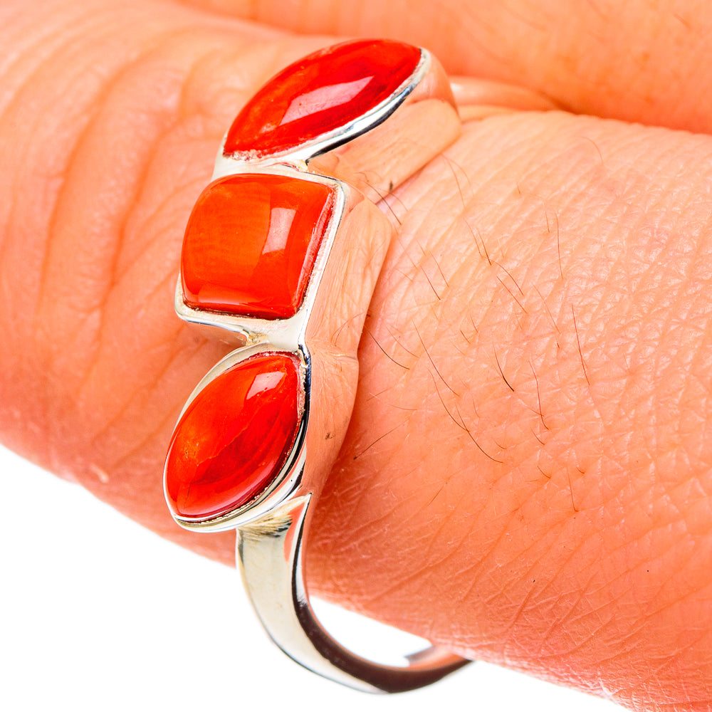 Mediterranean Red Coral Rings handcrafted by Ana Silver Co - RING97519