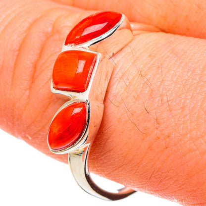 Mediterranean Red Coral Rings handcrafted by Ana Silver Co - RING97519