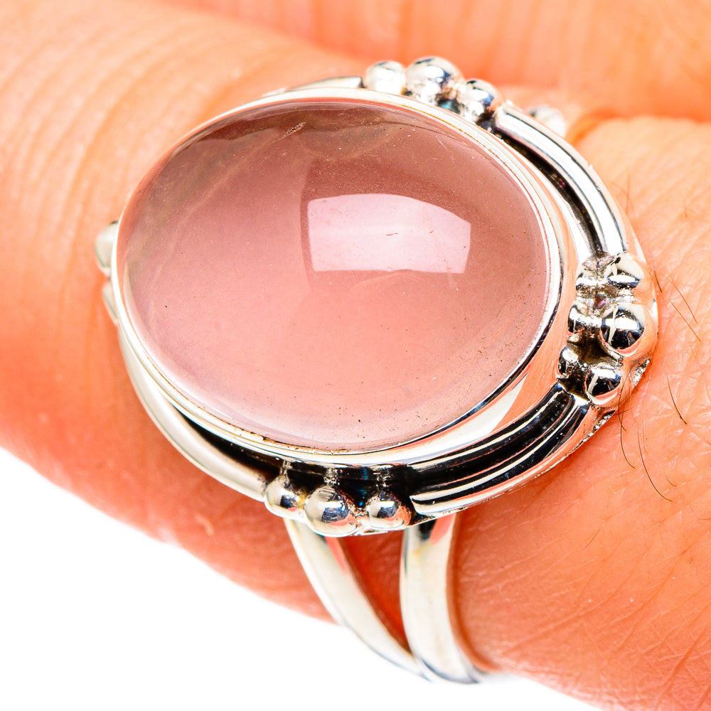 Rose Quartz Rings handcrafted by Ana Silver Co - RING97543