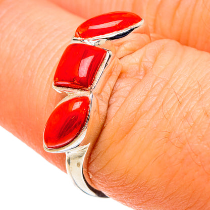Mediterranean Red Coral Rings handcrafted by Ana Silver Co - RING97545