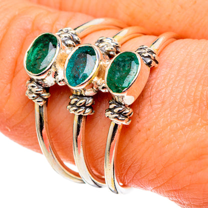 Zambian Emerald Rings handcrafted by Ana Silver Co - RING97564