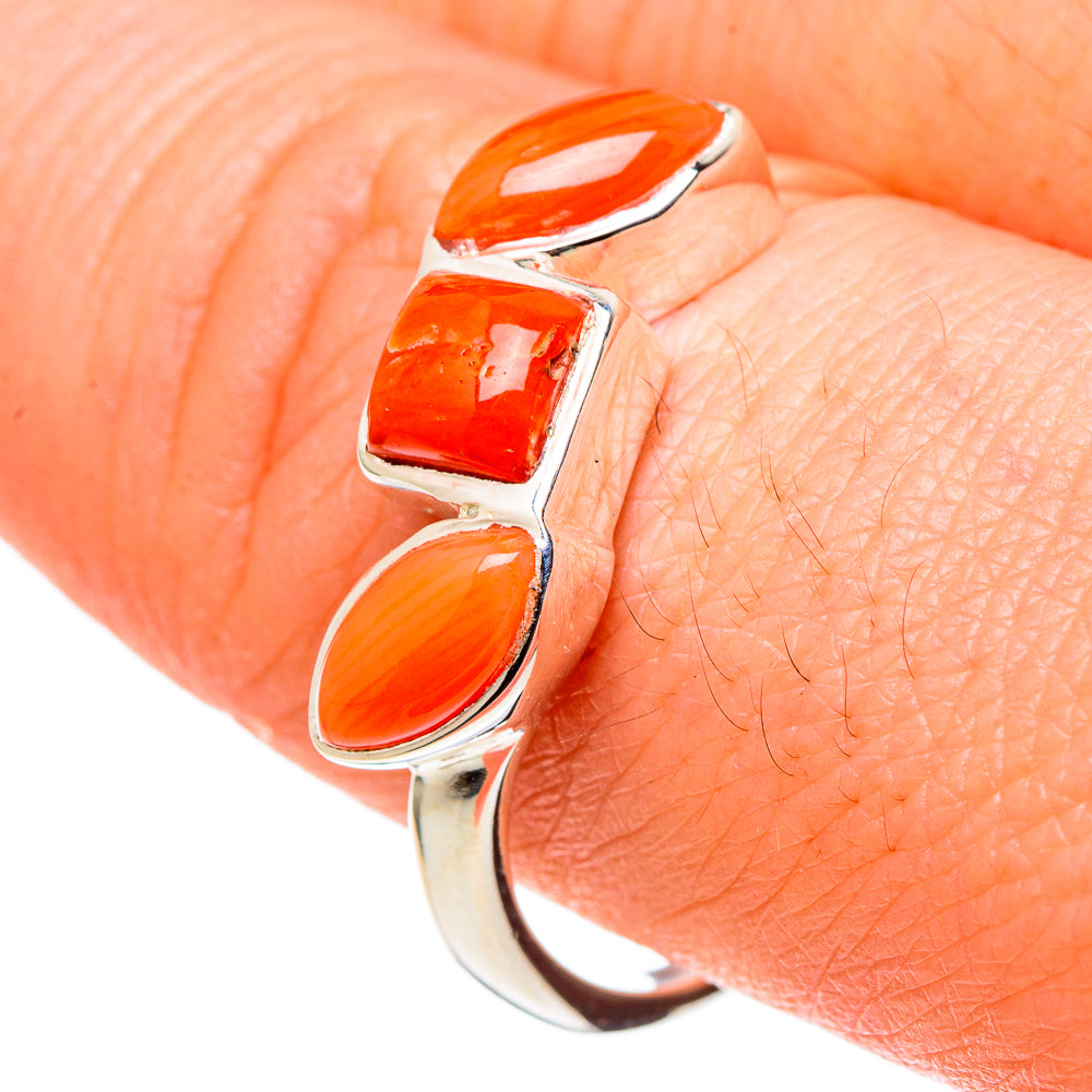 Mediterranean Red Coral Rings handcrafted by Ana Silver Co - RING97568