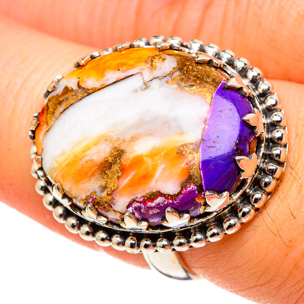 Spiny Oyster Turquoise Rings handcrafted by Ana Silver Co - RING97612