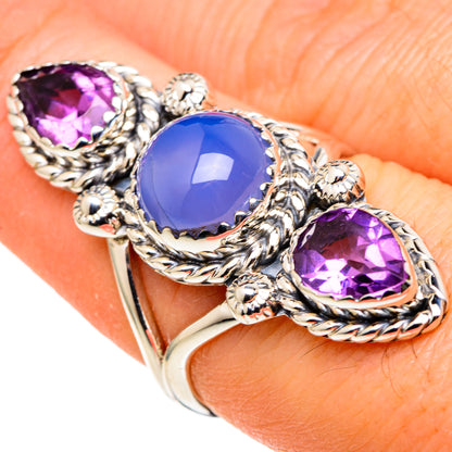 Aqua Chalcedony Rings handcrafted by Ana Silver Co - RING97614