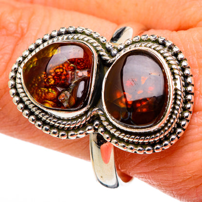 Mexican Fire Agate Rings handcrafted by Ana Silver Co - RING97629