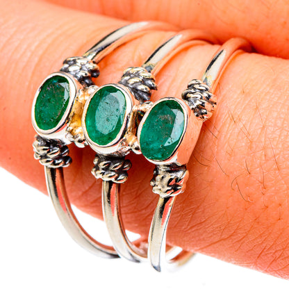 Zambian Emerald Rings handcrafted by Ana Silver Co - RING97679