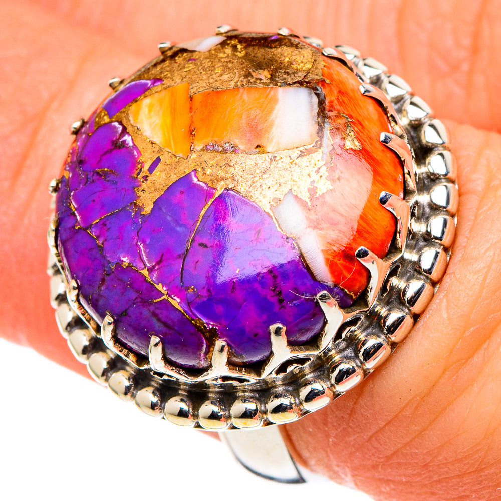 Spiny Oyster Turquoise Rings handcrafted by Ana Silver Co - RING97700