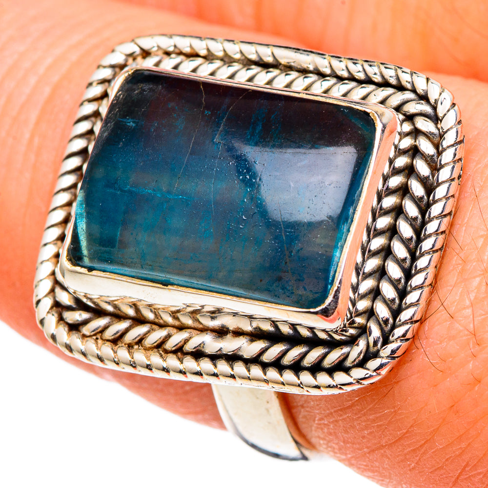 Blue Fluorite Rings handcrafted by Ana Silver Co - RING97715