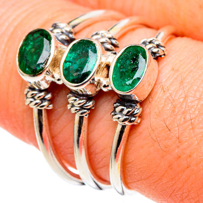 Zambian Emerald Rings handcrafted by Ana Silver Co - RING97718