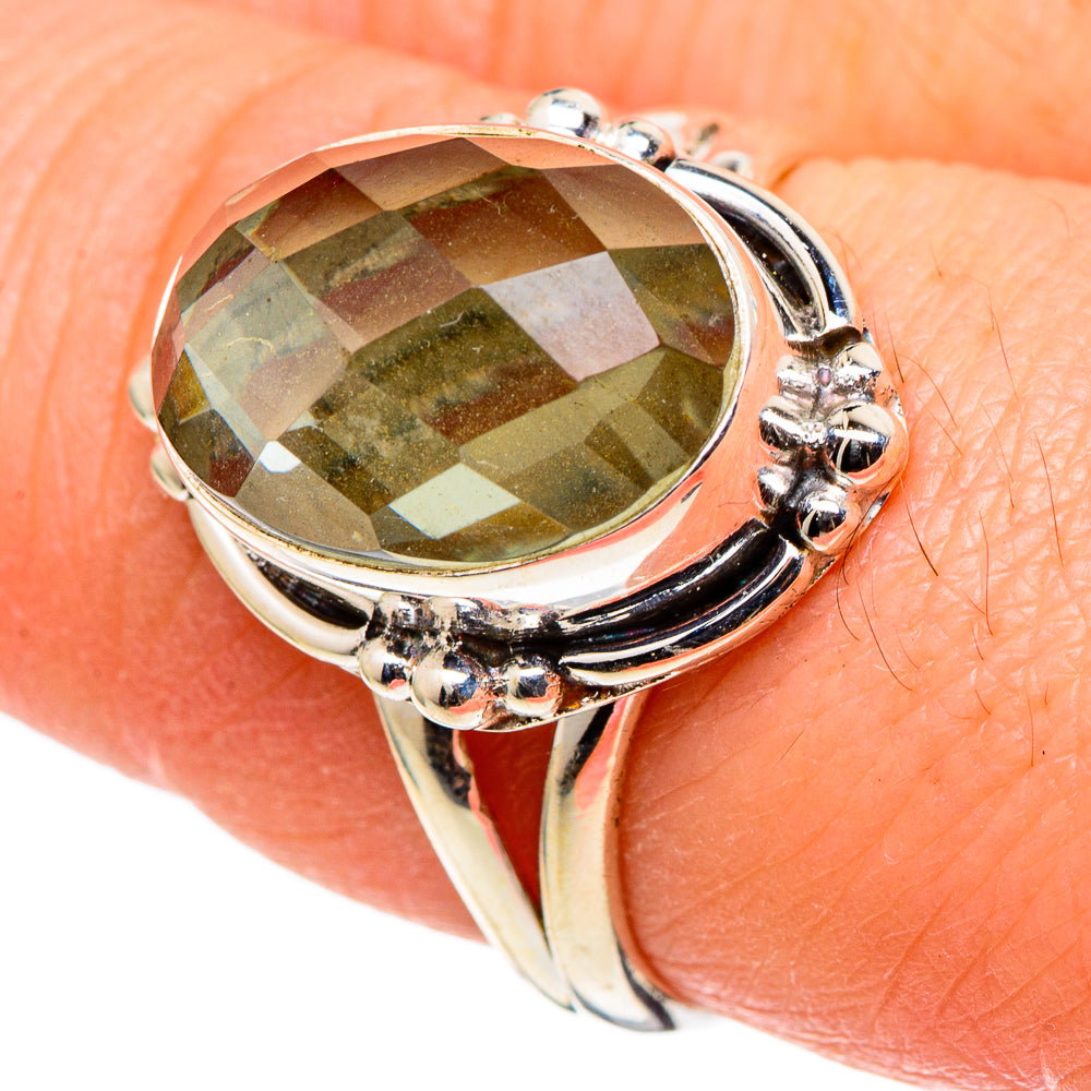 Green Amethyst Rings handcrafted by Ana Silver Co - RING97720