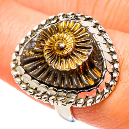 Pyrite Fossil Rings handcrafted by Ana Silver Co - RING97736