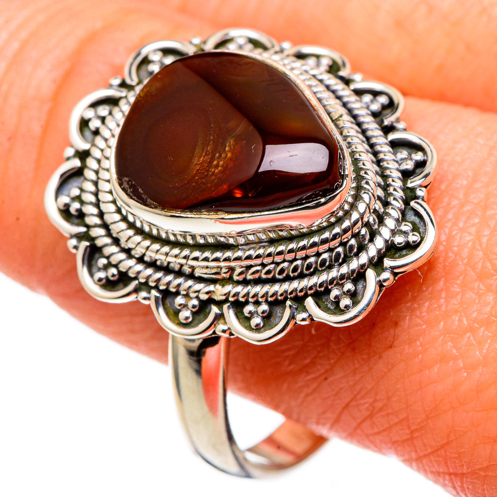 Mexican Fire Agate Rings handcrafted by Ana Silver Co - RING97761