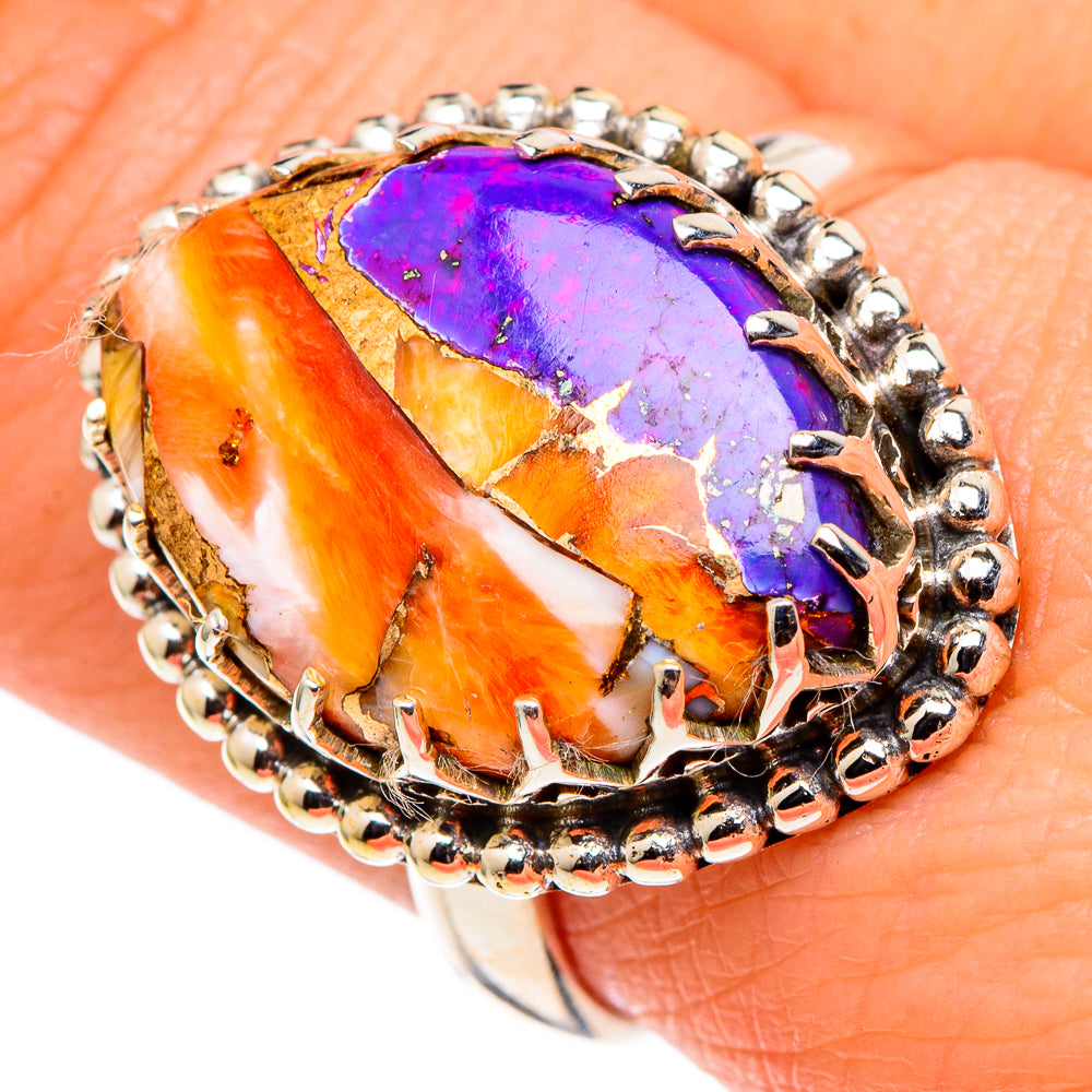 Spiny Oyster Turquoise Rings handcrafted by Ana Silver Co - RING97779