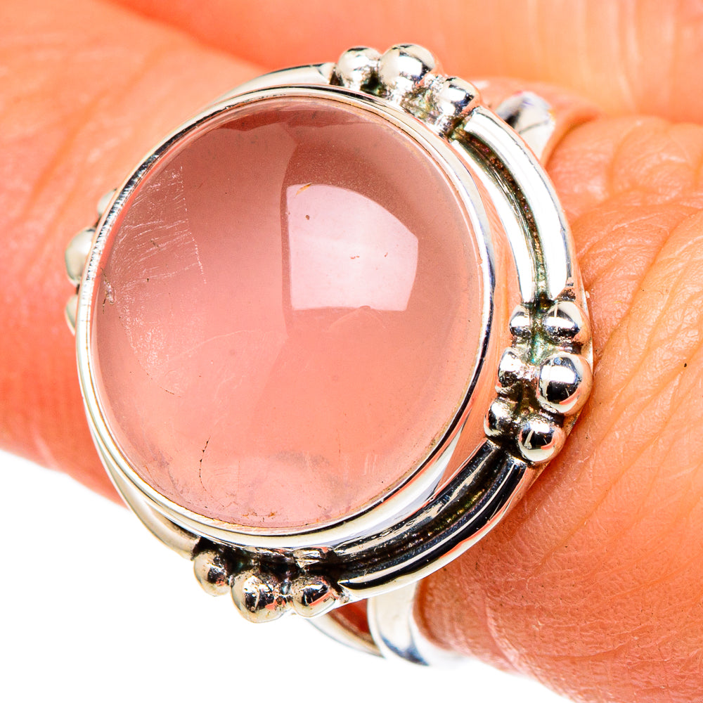 Rose Quartz Rings handcrafted by Ana Silver Co - RING97805