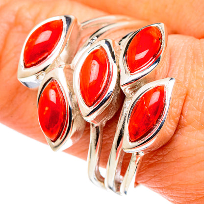 Mediterranean Red Coral Rings handcrafted by Ana Silver Co - RING97808
