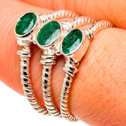 Zambian Emerald Rings handcrafted by Ana Silver Co - RING97832