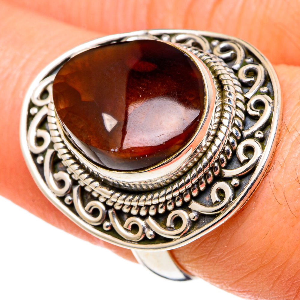 Mexican Fire Agate Rings handcrafted by Ana Silver Co - RING97835