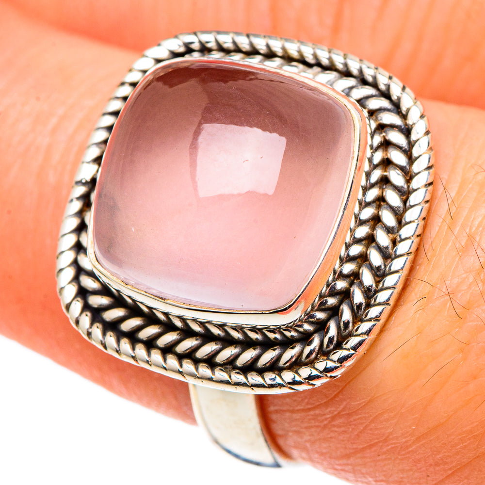 Rose Quartz Rings handcrafted by Ana Silver Co - RING97840