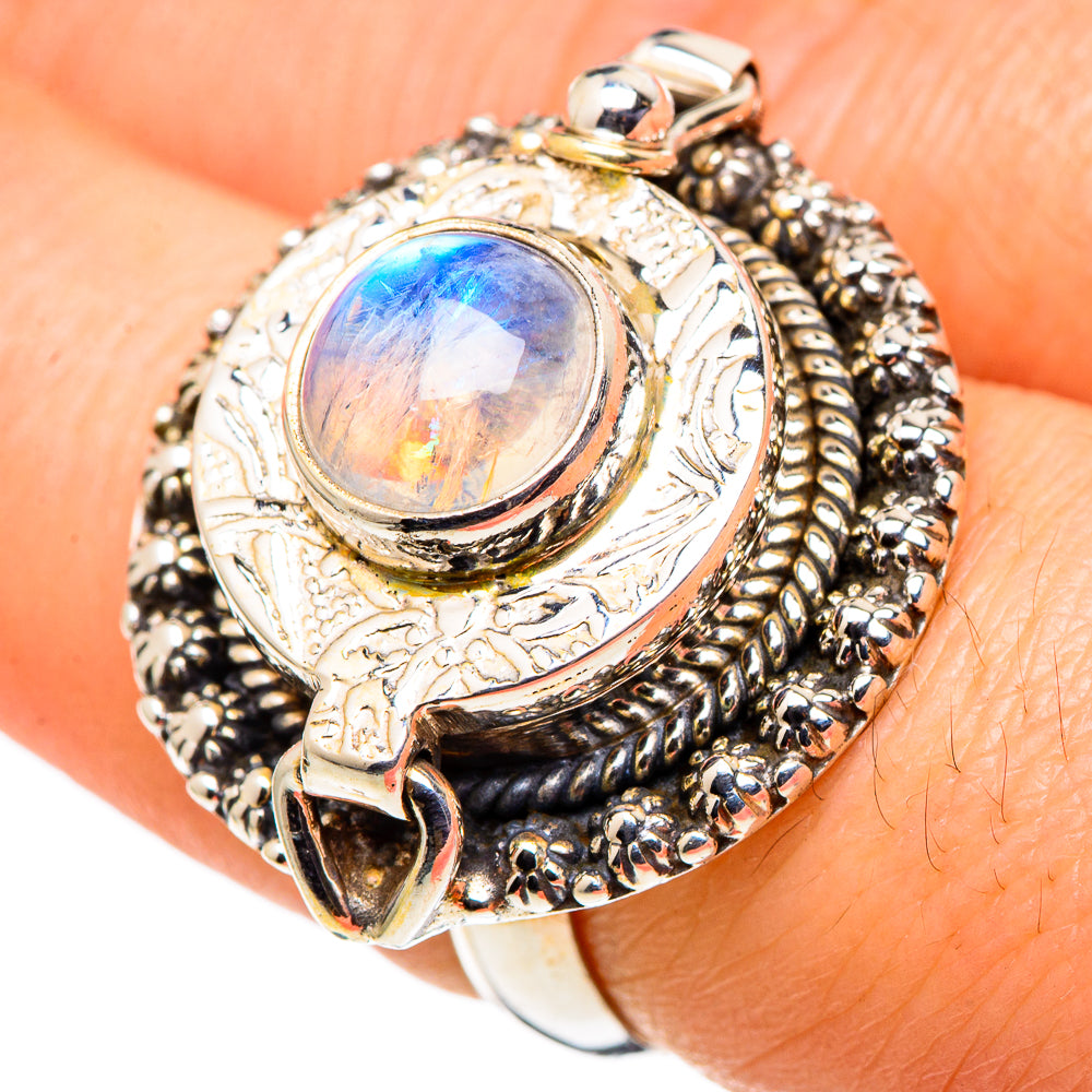 Rainbow Moonstone Rings handcrafted by Ana Silver Co - RING97883