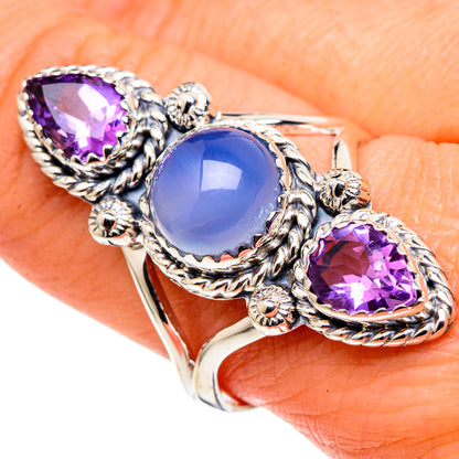 Aqua Chalcedony Rings handcrafted by Ana Silver Co - RING97887