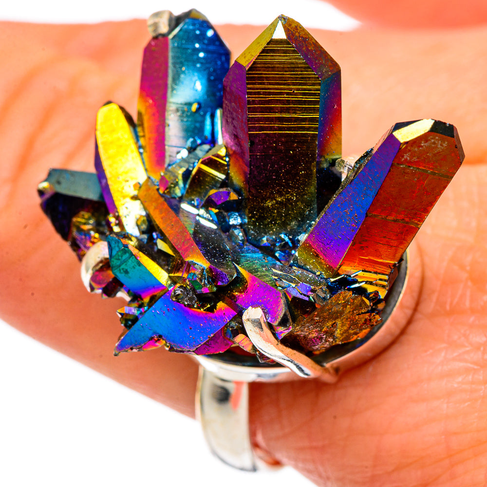 Titanium Sunshine Druzy Rings handcrafted by Ana Silver Co - RING97889