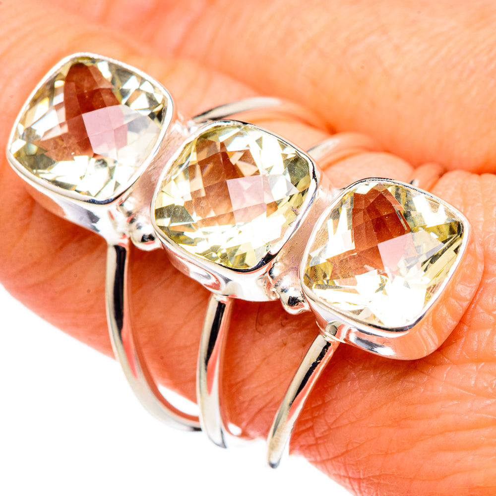 Green Amethyst Rings handcrafted by Ana Silver Co - RING97906