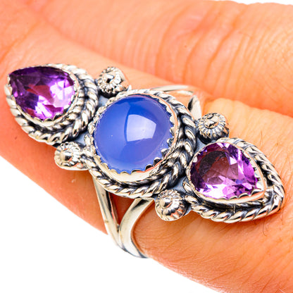 Aqua Chalcedony Rings handcrafted by Ana Silver Co - RING97923