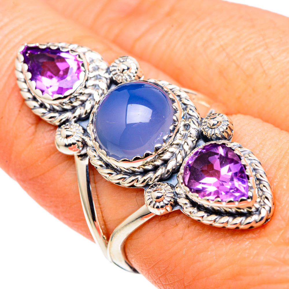 Aqua Chalcedony Rings handcrafted by Ana Silver Co - RING97951