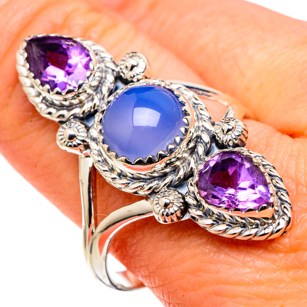 Aqua Chalcedony Rings handcrafted by Ana Silver Co - RING97984