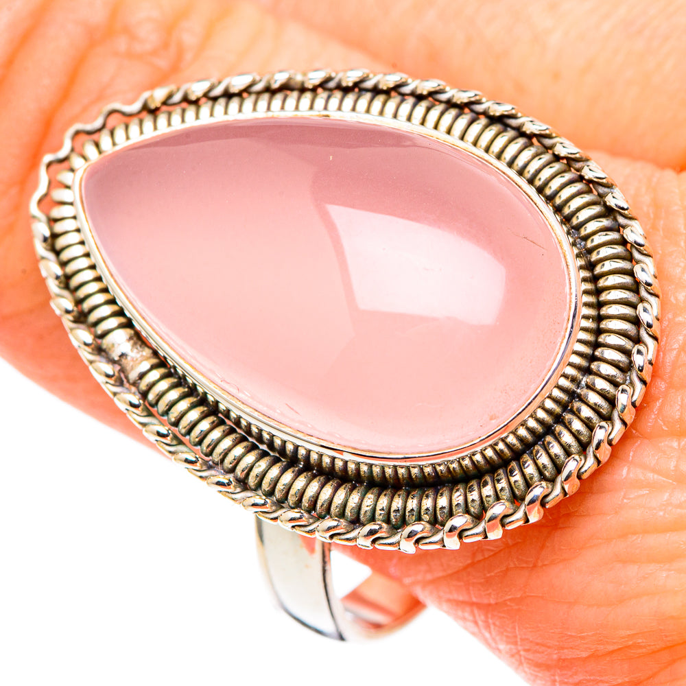 Rose Quartz Rings handcrafted by Ana Silver Co - RING97988