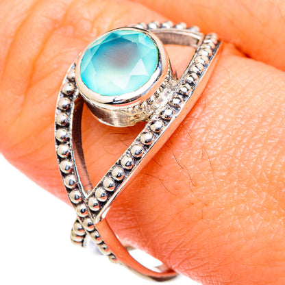 Aqua Chalcedony Rings handcrafted by Ana Silver Co - RING97995