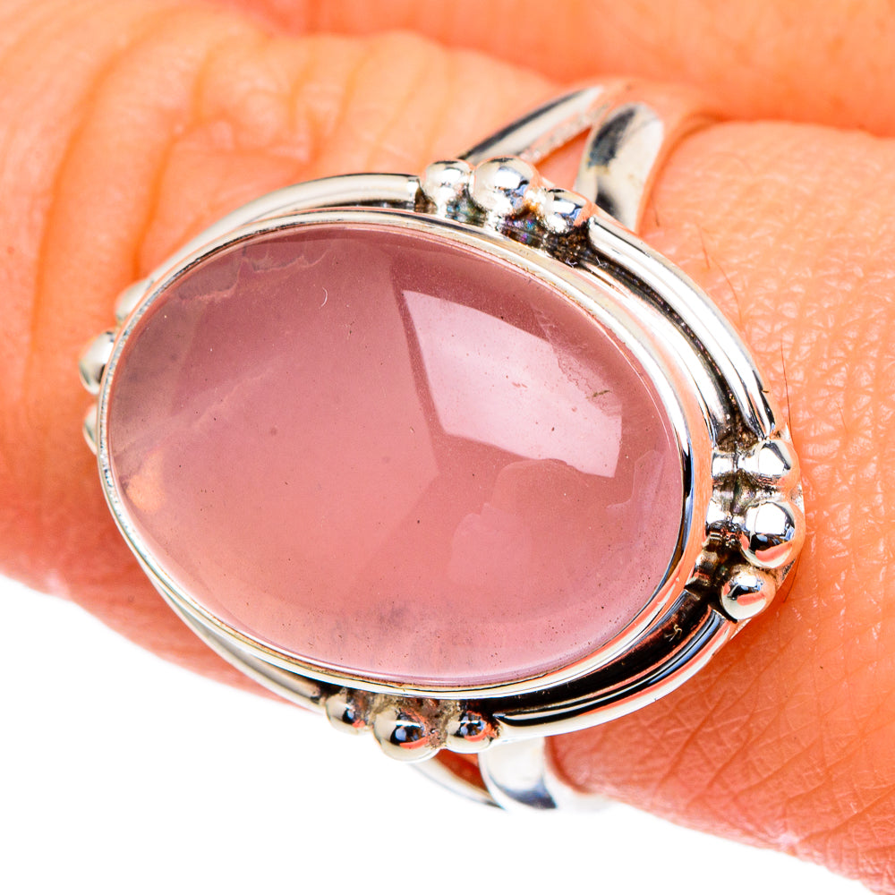 Rose Quartz Rings handcrafted by Ana Silver Co - RING98011