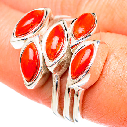 Mediterranean Red Coral Rings handcrafted by Ana Silver Co - RING98014