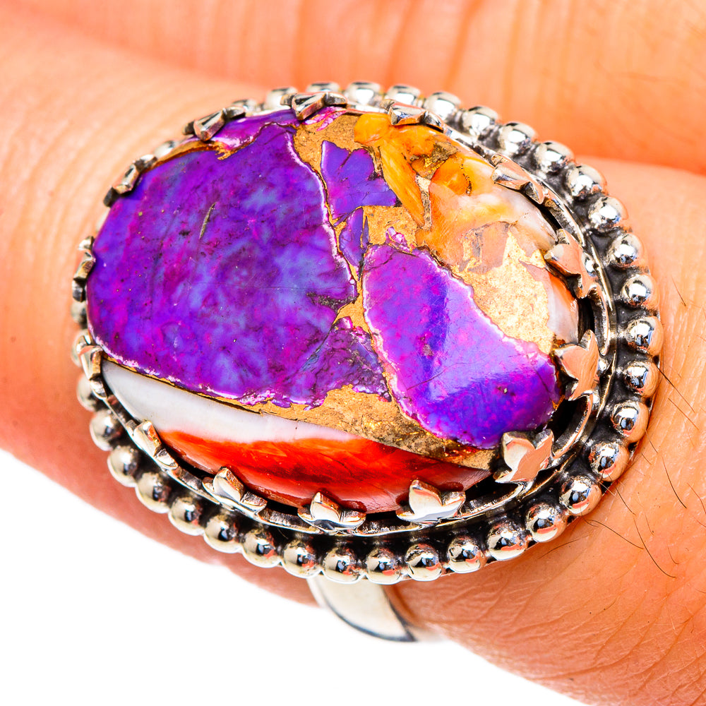 Spiny Oyster Turquoise Rings handcrafted by Ana Silver Co - RING98027