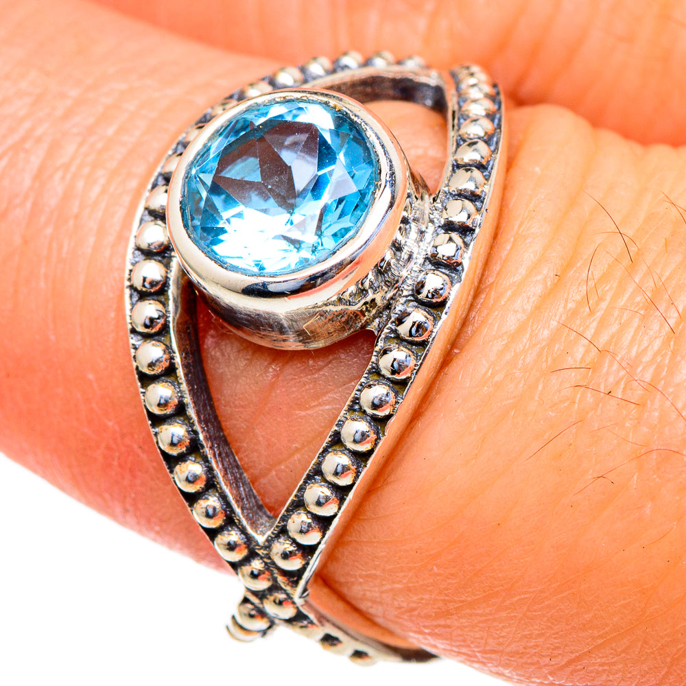 Blue Topaz Rings handcrafted by Ana Silver Co - RING98037