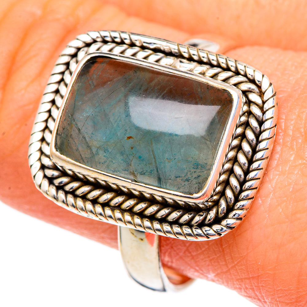 Blue Fluorite Rings handcrafted by Ana Silver Co - RING98038