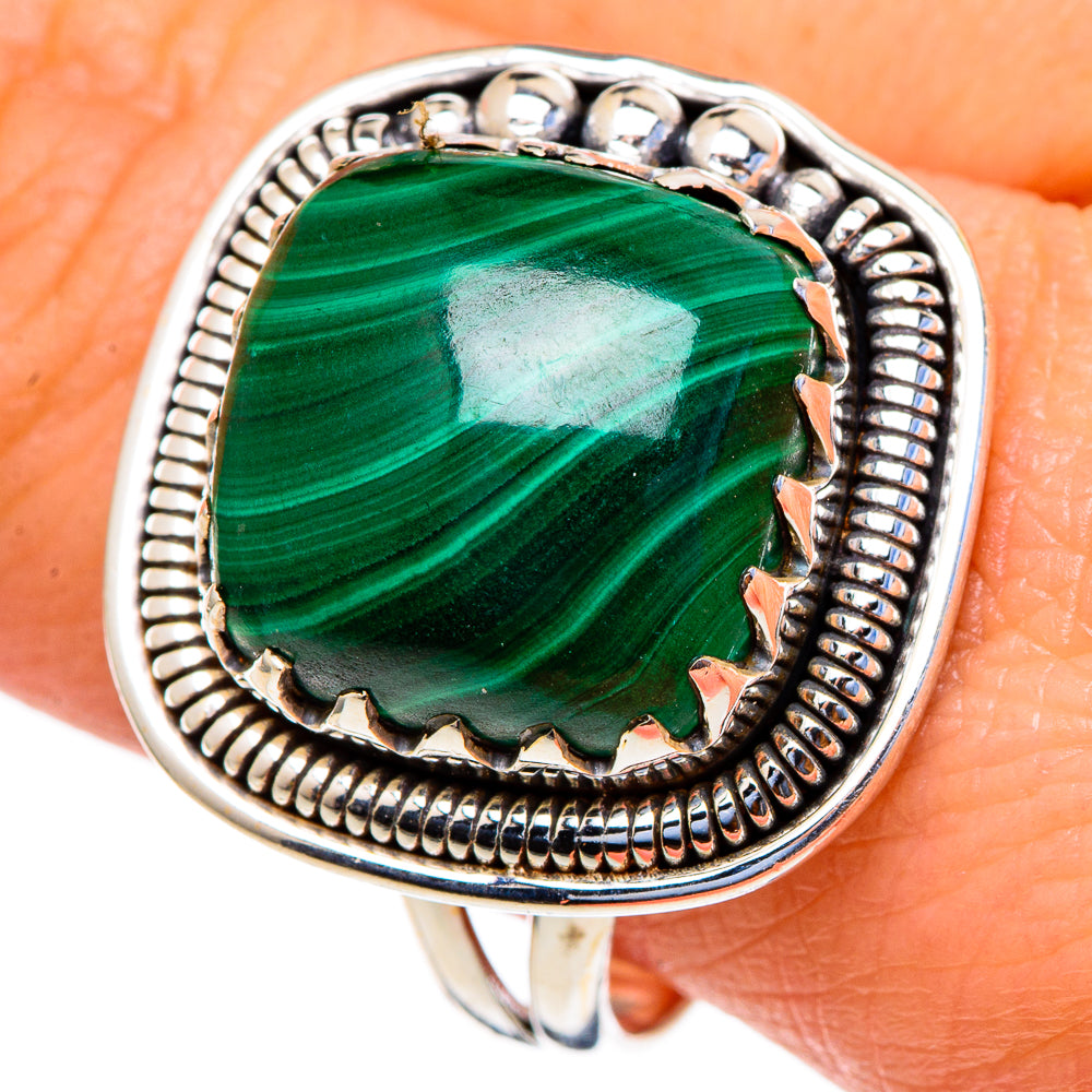 Malachite Rings handcrafted by Ana Silver Co - RING98044